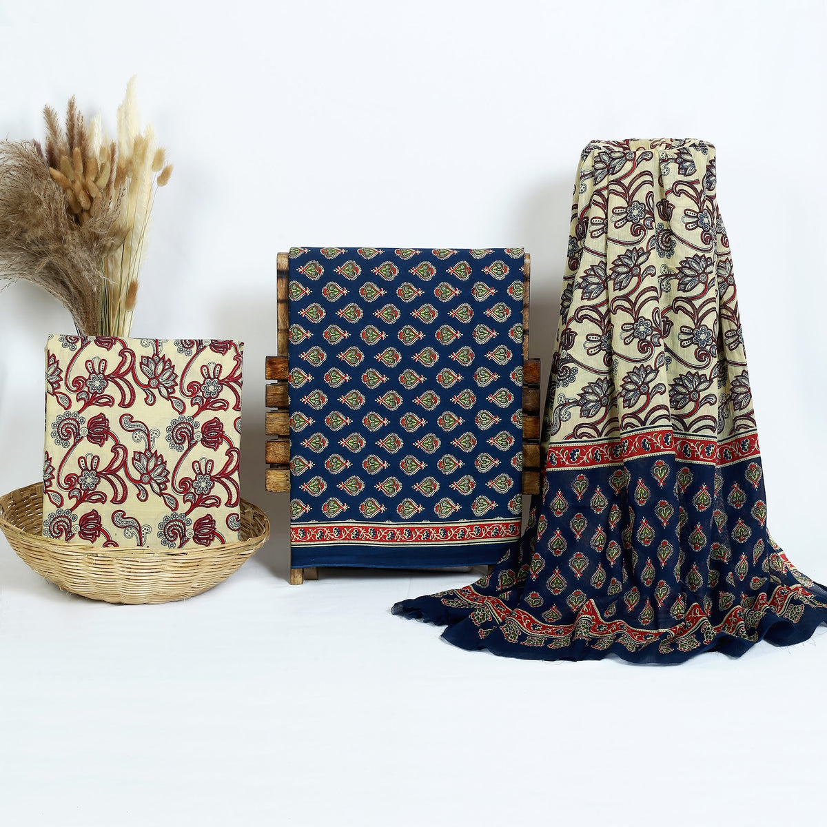 Hand Block Print Cotton Suit Material with Mulmul Dupatta | Neel Kairi Buta – Navy Ivory Paisley | Navy & Ivory | Wholesale Suit Material 11-SSibAsHvj5qPkuk-tLvS_Nnzm3EKaq_w2000