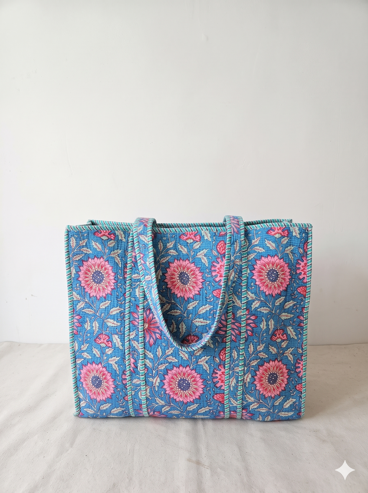 Jaipuri Printed Quilted Cotton Tote Bag | Neel Chakra Phool – Blue Medallion Floral | 18x18 inch | Zipper & Inside Pocket | Wholesale Tote Bag 16BgOGI8iWTmfEqqC5boWhwwxvRxdX0_9_w2000