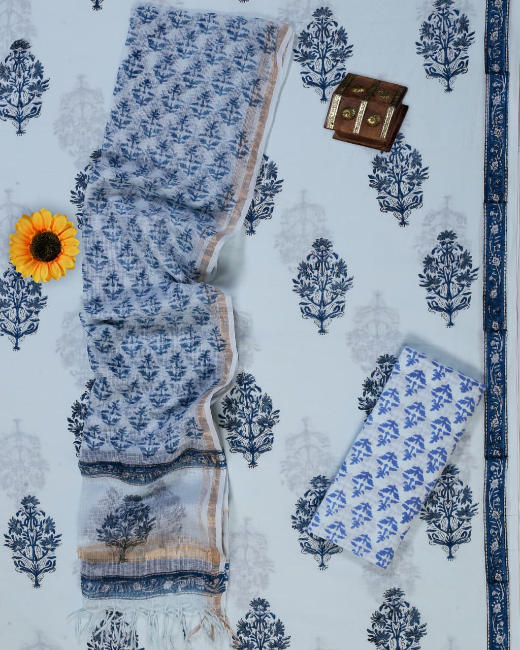 Powder Blue Paisley Hand Block Print Cotton Suit with Kota Doria Zari Dupatta – Unstitched 3 Piece Suit Material 17p71zDh5iVAcIN7ZausgjO1hwS75281m_w2000