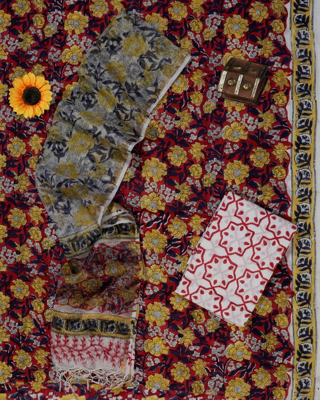 Maroon Mustard Floral Jaal Hand Block Print Cotton Suit with Kota Doria Zari Dupatta – Unstitched 3 Piece Suit Material 182ydknVbD4tTlHohKIztBlY7ATzXEYM8_w2000