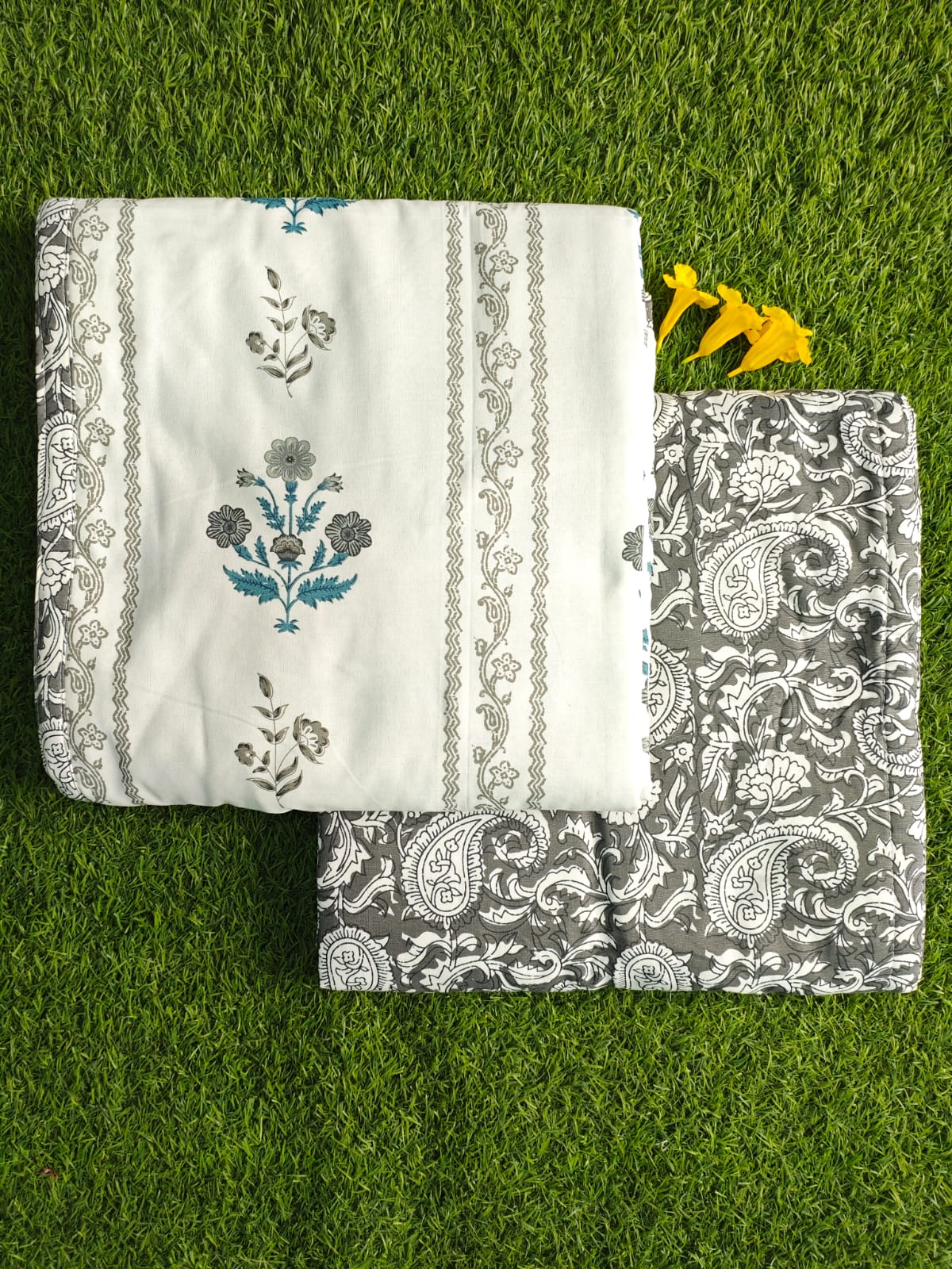 Reversible Charcoal Paisley Single Bed Dohar Set of 2 58 By 87 Inch Dohar 1BhQE-JIEPtsywwh07PS60W_suMV__-LT_w2000