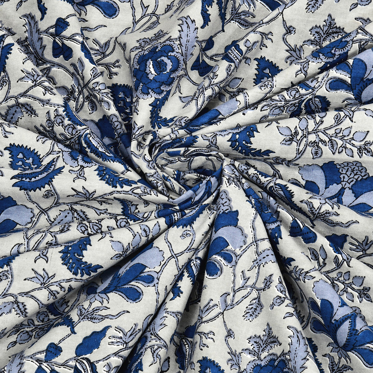 Indigo Floral Bel pure cotton double bedsheet 90x108 – Unnati collection – view 6