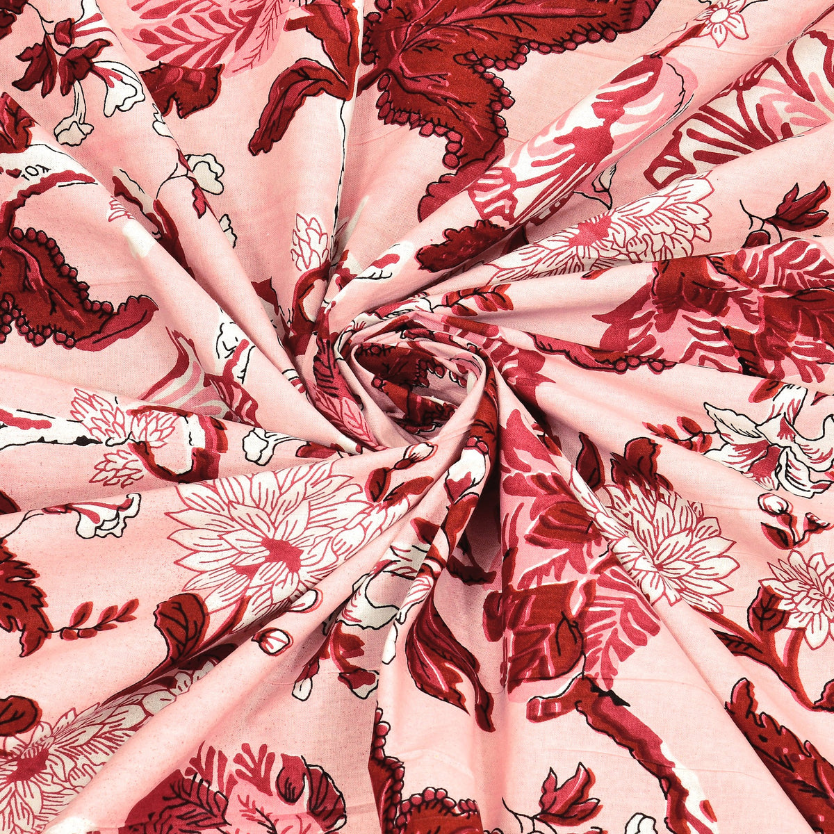 Coral Red Bird Floral pure cotton double bedsheet 90x108 – Unnati collection – view 6