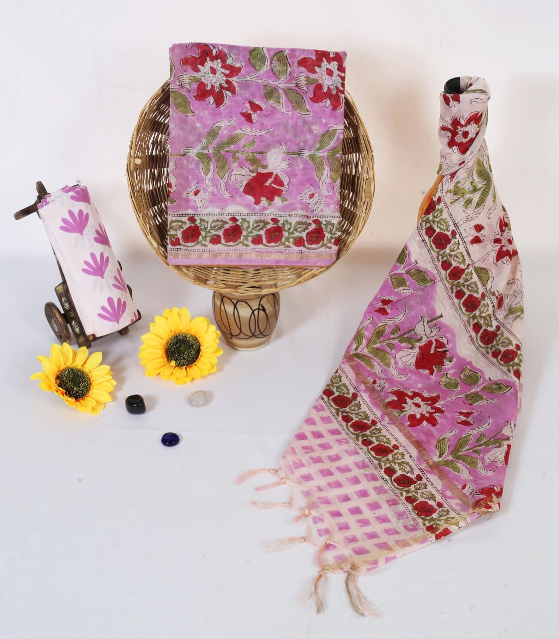 Chanderi Silk Hand Block Print Suit Material | Lavender Bagh – Lilac Floral Garden | Lilac, Red & Green | Zari Border Dupatta | Wholesale Suit Material 1Df1u2iWqp1Yem0zv7kp3yzghWs2UDvtk_s0