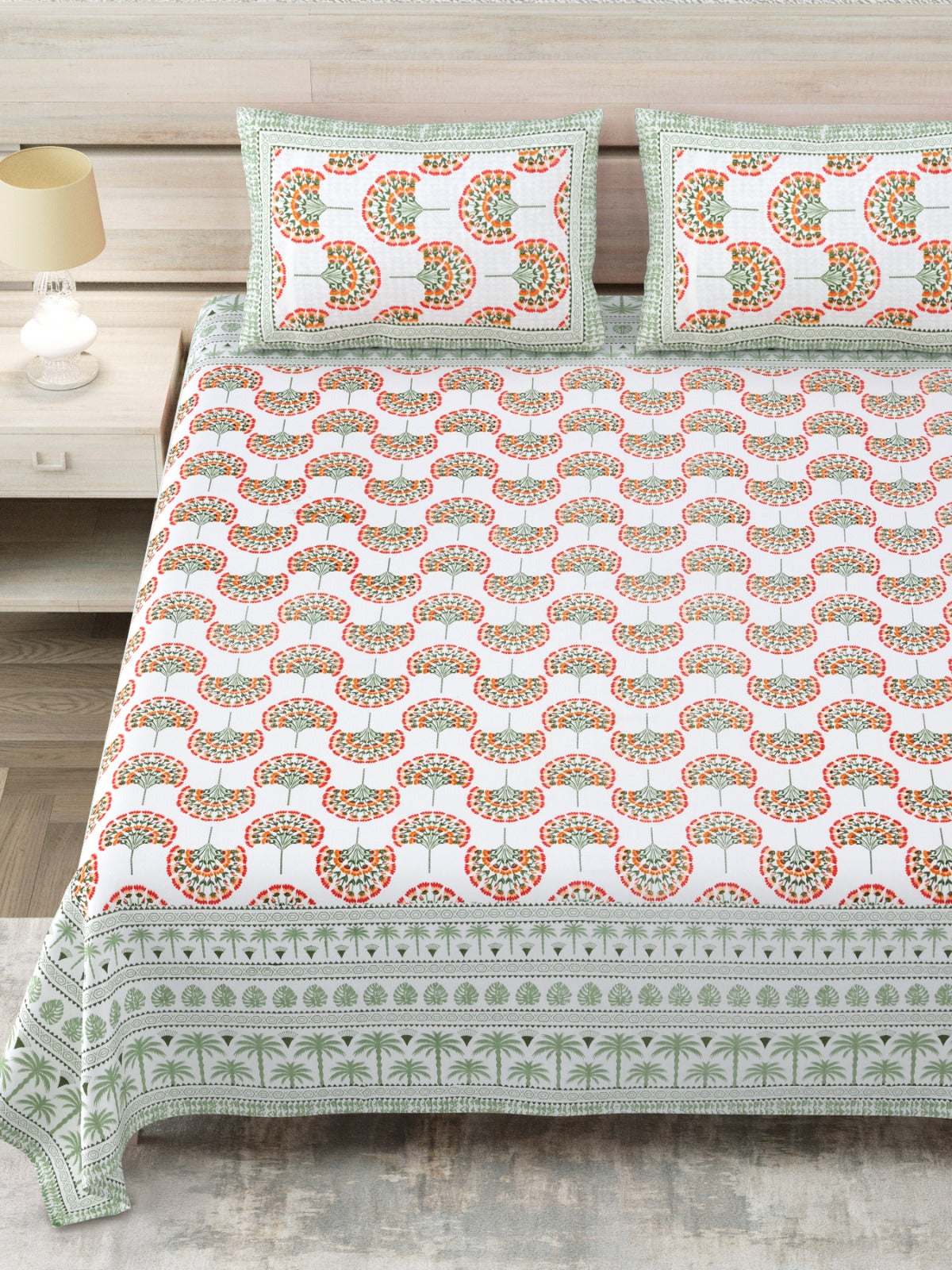 Avantika Peach Fan Scallop Cotton King Bedsheet 108x108 With 2 Pillow Covers Bedsheet 1ERj-QwI_ly-F1pQ65bn8_Q66ZpvAVsSj_w2000