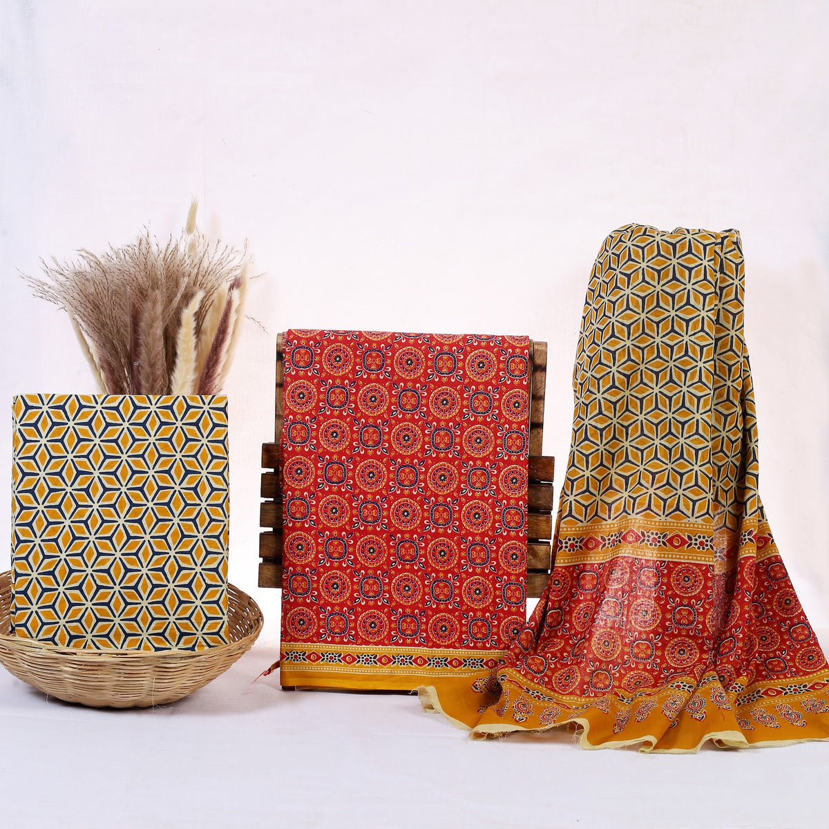 Hand Block Print Cotton Suit Material with Mulmul Dupatta | Laal Sarson Jaal – Red Mustard Geometric | Red & Mustard | Wholesale Suit Material 1FyQO1hKIWiFg3qgrJj801pN-N81biyWn_w2000