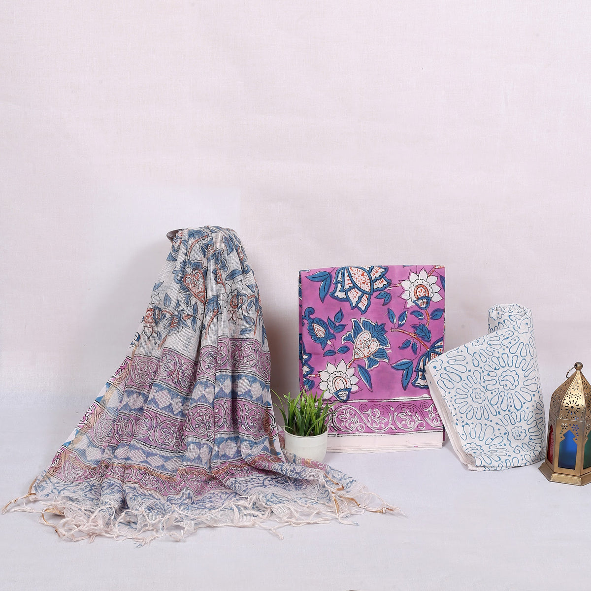 Rangeen Magenta Blue Floral Hand Block Print Cotton Suit with Kota Doria Dupatta – Unstitched 3 Piece Suit Material 1LV6PzbeJVHpVq6URGz39Ua1UwyJEB7Gv_w2000