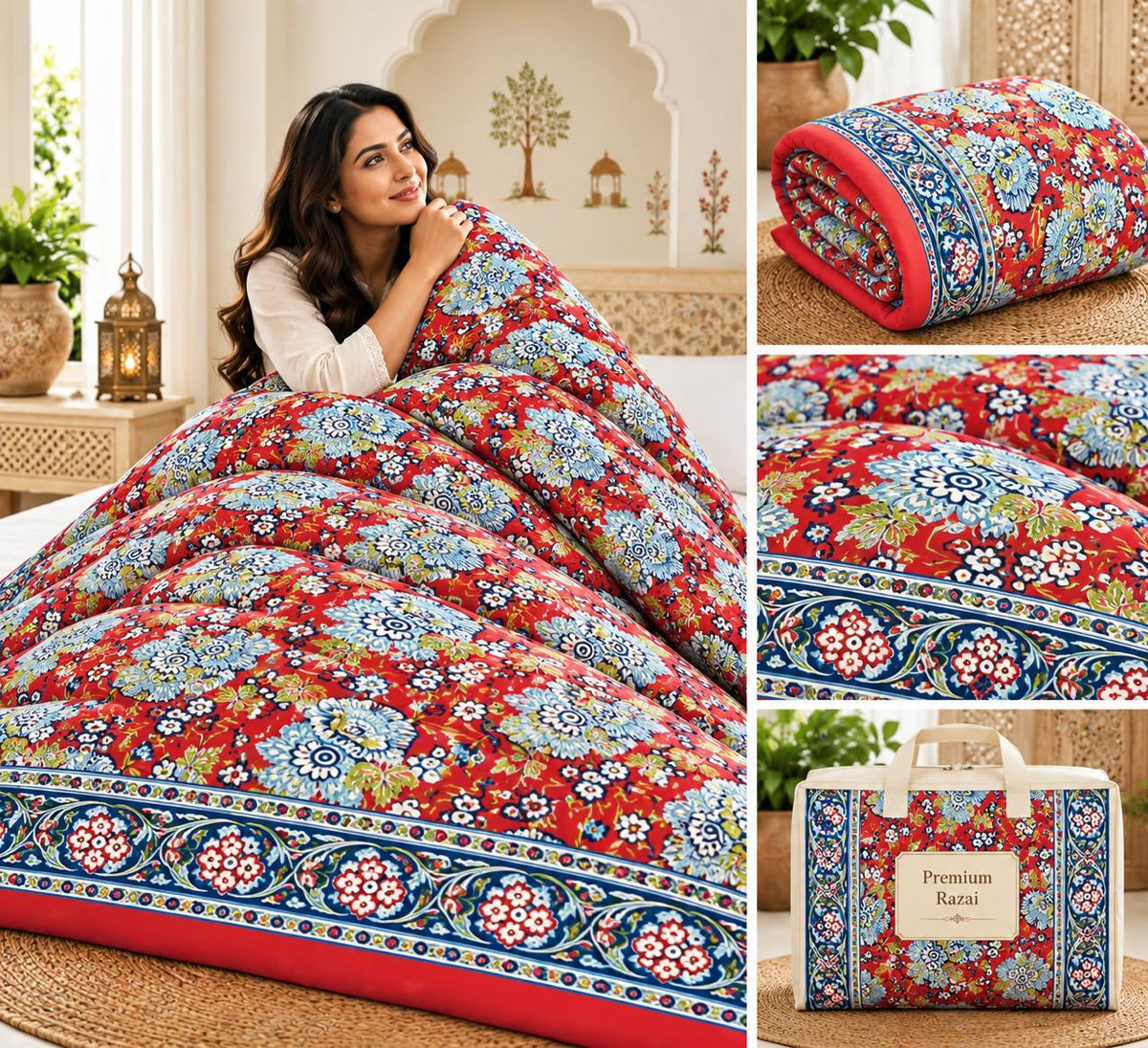 Red Blue Floral Jaipuri Mulmul Razai – Reversible, Cotton Filled Razai 1TNePTLzMWDOEVeANc1ieg8AbaDpNw_gm_w2000