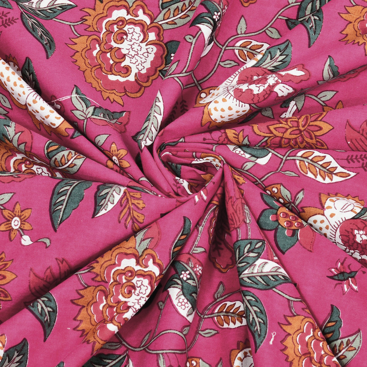 Rani Pink Gulzar Floral pure cotton double bedsheet 90x108 – Unnati collection – view 6