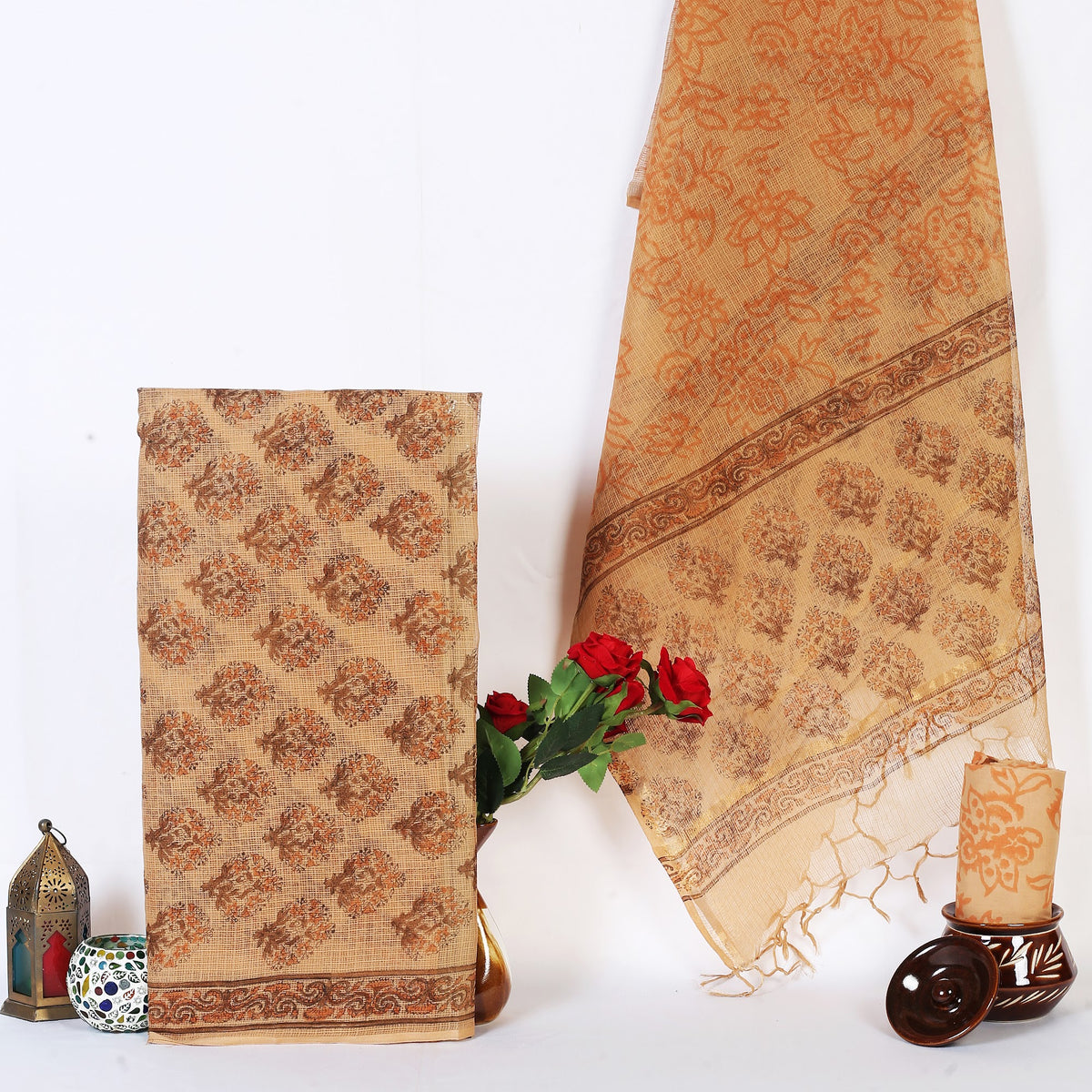 Sand Beige Jaal Hand Block Print Pure Kota Doria Suit | Retila Jaal | Unstitched 3 Piece (Top & Dupatta Kota) | Wholesale Suit Material 1XXv4ikgaxCgw-VI8o8uqfG3qWMhcMrz7_w2000