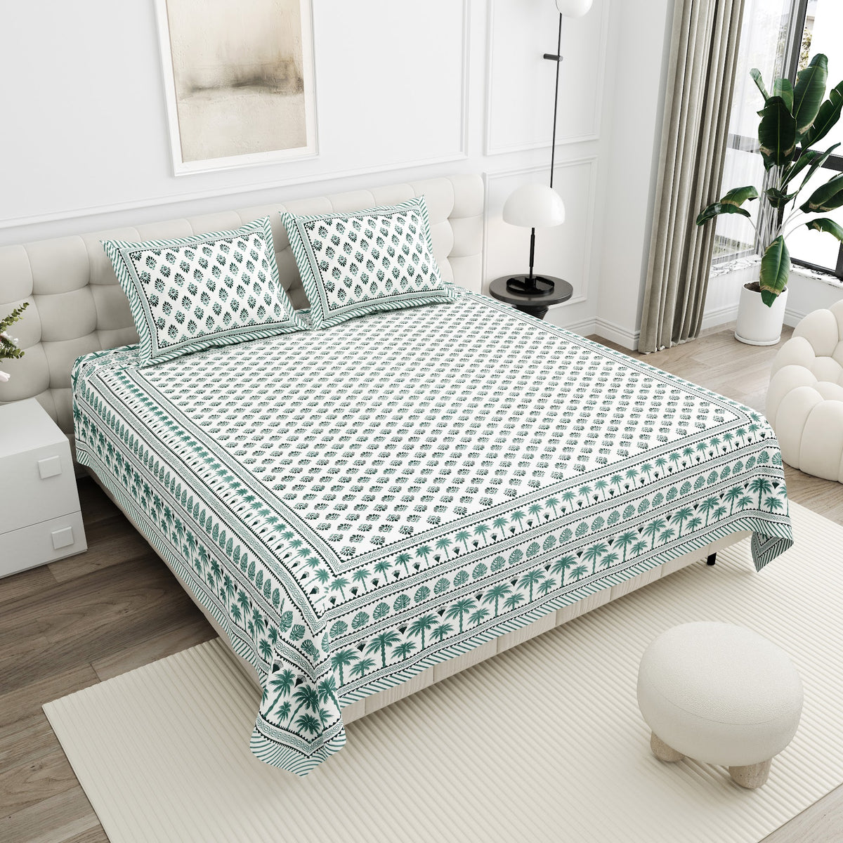 Moti Buta Silver Grey Booti Cotton Double Bedsheet 90x108 with 2 Pillow Covers Bedsheet 1YN21JG5-CF57vYKZ_dWZCozThvQTYLS6_w2000