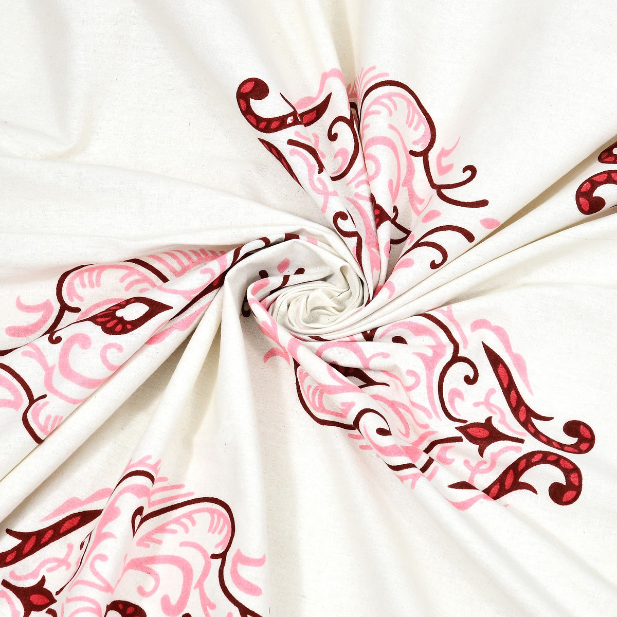 Kalashree Pink Paisley Border premium cotton double bedsheet 100x108 with 2 pillow covers – pink – wholesale Jaipur – view 6