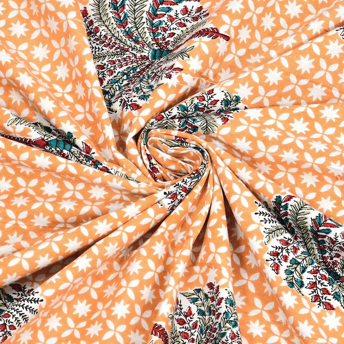 Peach Palm Buta pure cotton double bedsheet 90x108 – Unnati collection – view 6