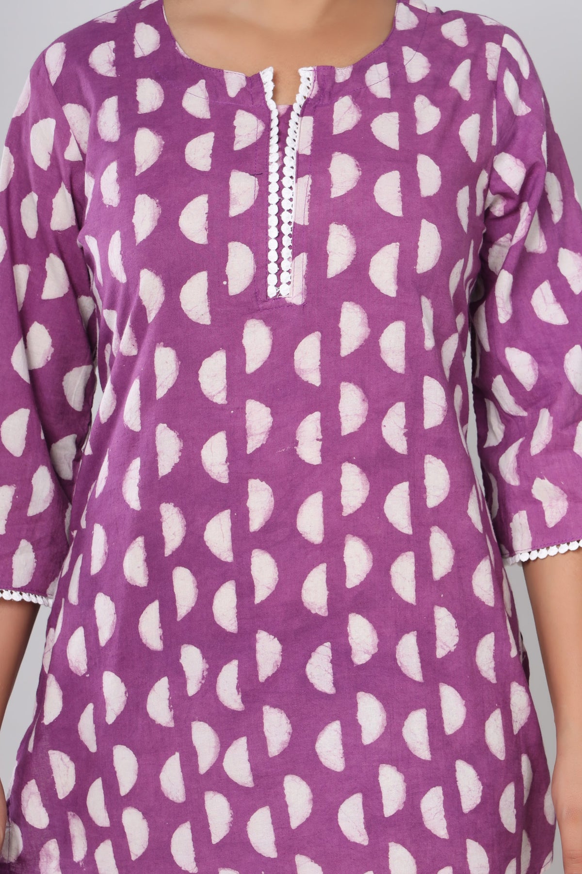 Purple Buta hand block short kurti – make to order wholesale – view 6