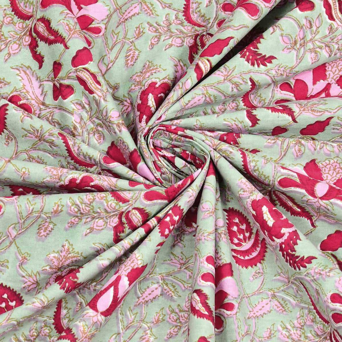 Rani Pink Floral Bel pure cotton double bedsheet 90x108 – Unnati collection – view 6