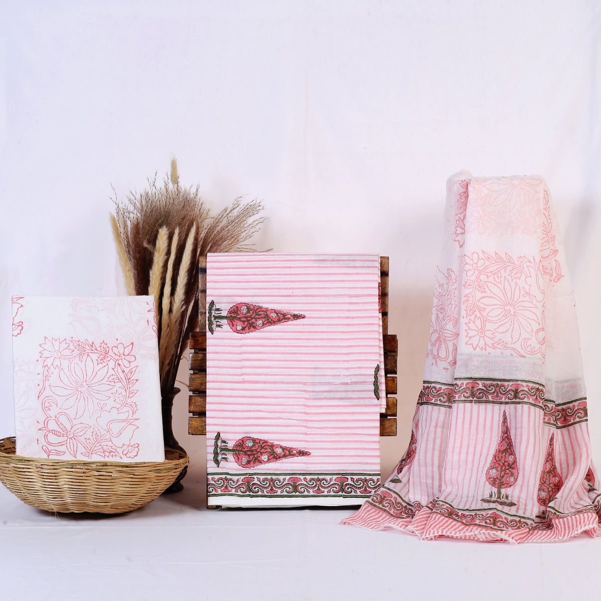 Hand Block Print Cotton Suit Material with Mulmul Dupatta | Gulabi Dhaari Kairi – Pink Stripe Paisley | Pink & White | Wholesale Suit Material 1nIZB1T6ZurJllQm23C_YJ0wrSkoe0xn-_s0