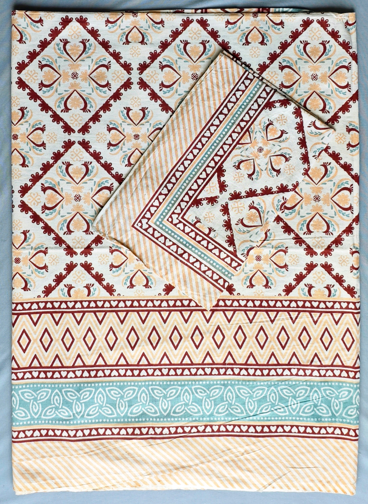 Saanjh Maroon Diamond Trellis Cotton Single Bedsheet 60x90 with 1 Pillow Cover Bedsheet 1retW3xLwqPxzHM-zykBuIeEN4-5eMoLT_w2000