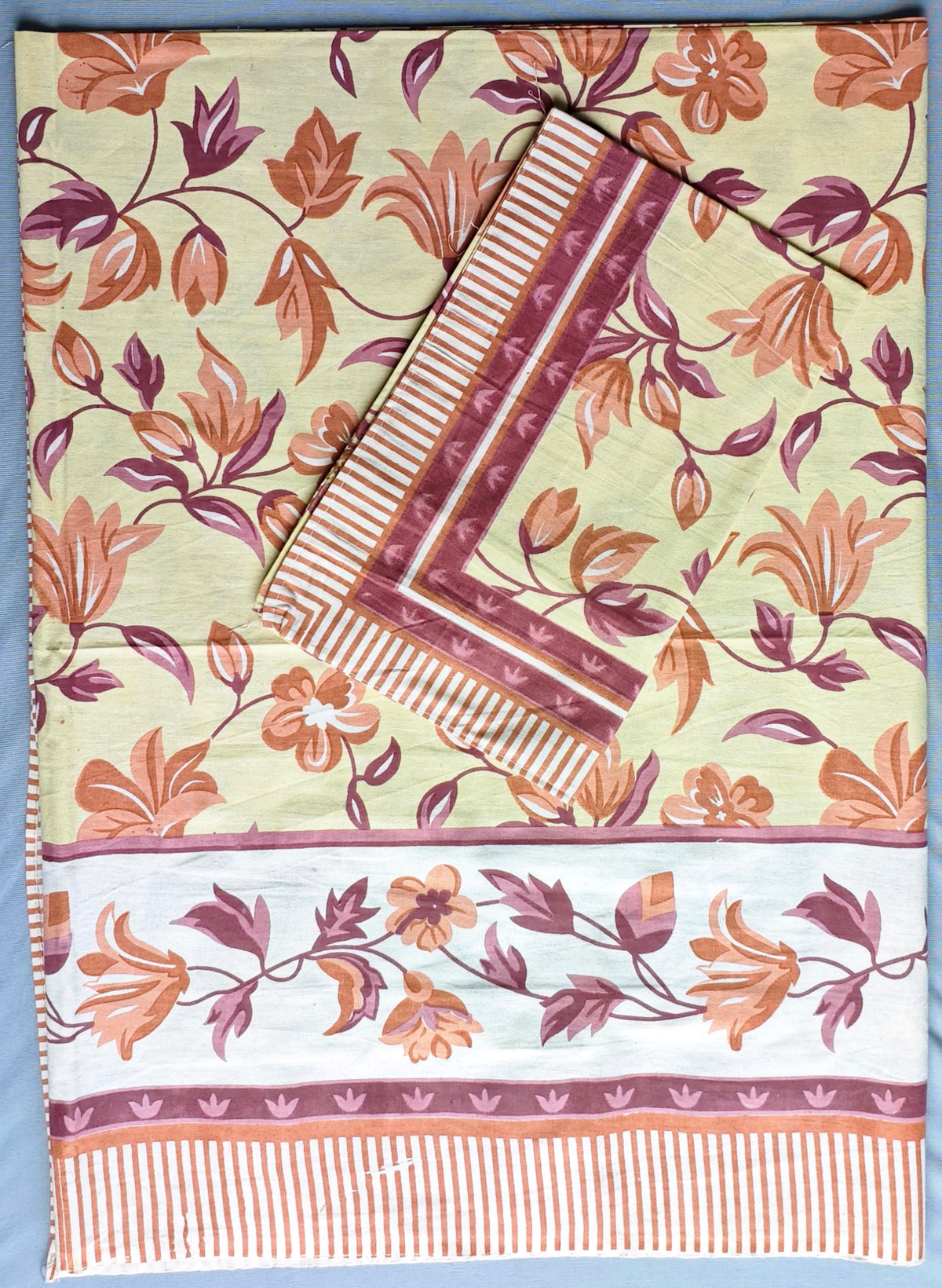 Saanjh Sage Rust Lily Vine Cotton Single Bedsheet 60x90 with 1 Pillow Cover Bedsheet 1u4Mz3F3waC5xY-L8rrjJsd3PZtonq15F_w2000