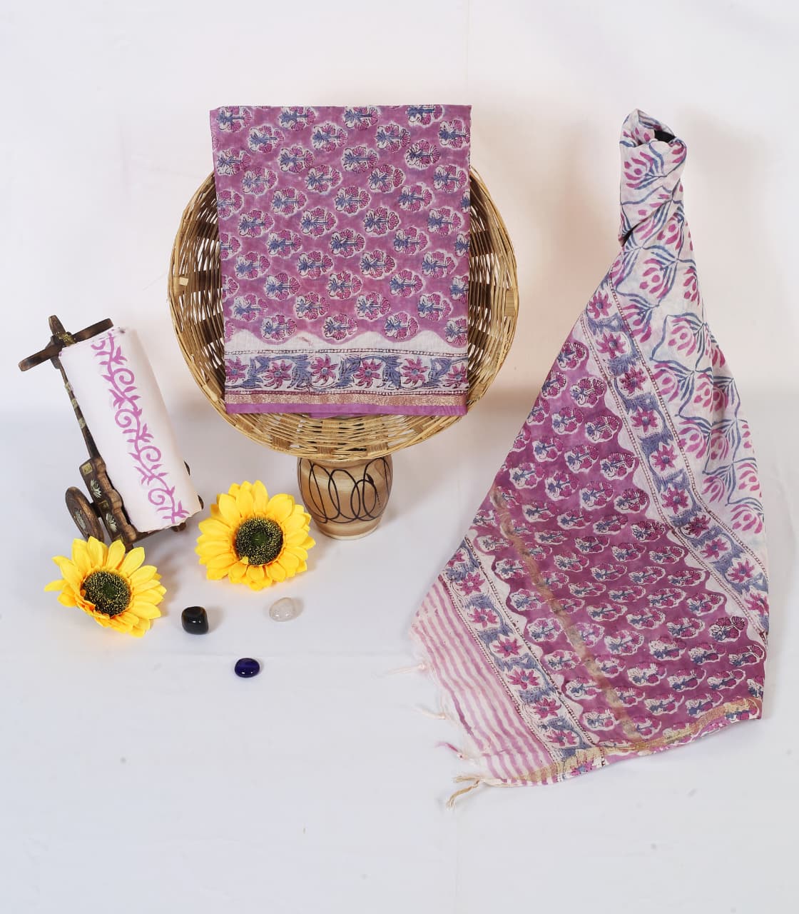 Chanderi Silk Hand Block Print Suit Material | Jamuni Phool – Purple Floral Buti | White & Purple | Zari Border Dupatta | Wholesale Suit Material 1uQp2WCl33yJc7oIFWP69mwWm2Ao2vcK6_s0