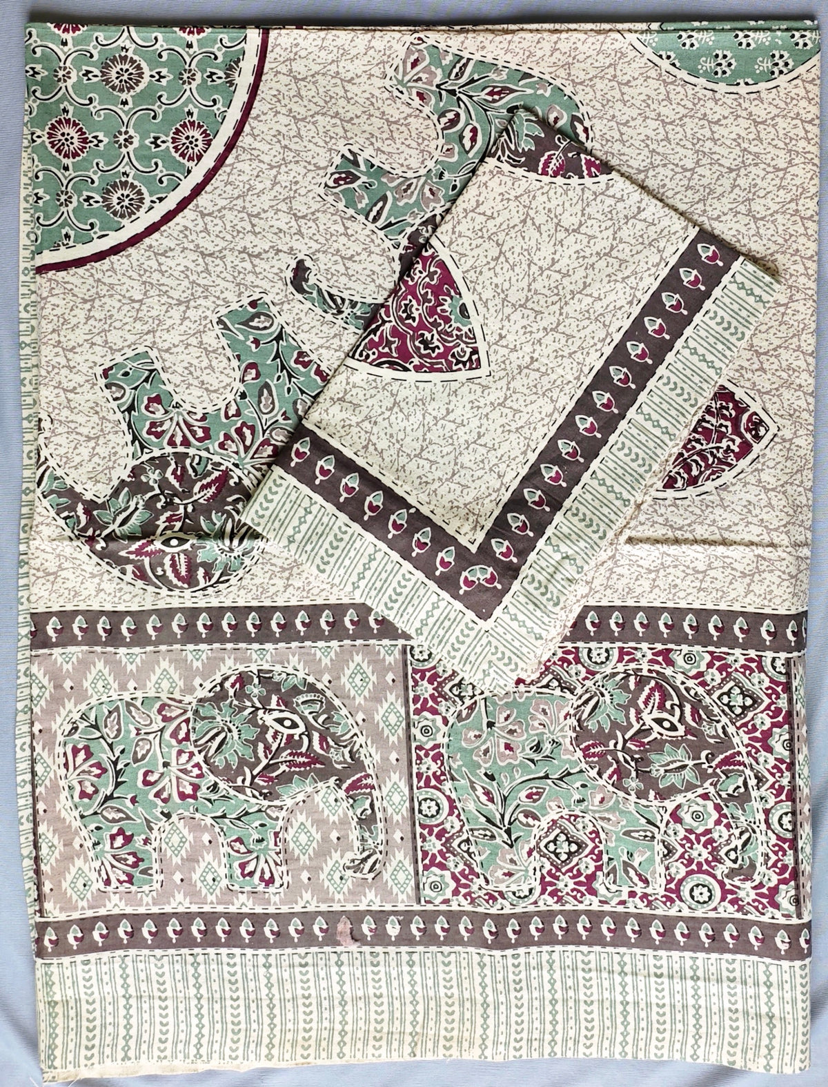 Saanjh Charcoal Brown Kalamkari Jaal Cotton Single Bedsheet 60x90 with 1 Pillow Cover Bedsheet 1xRQjw_fsR4dKh-auENDKCGj5yUU5hR2l_w2000