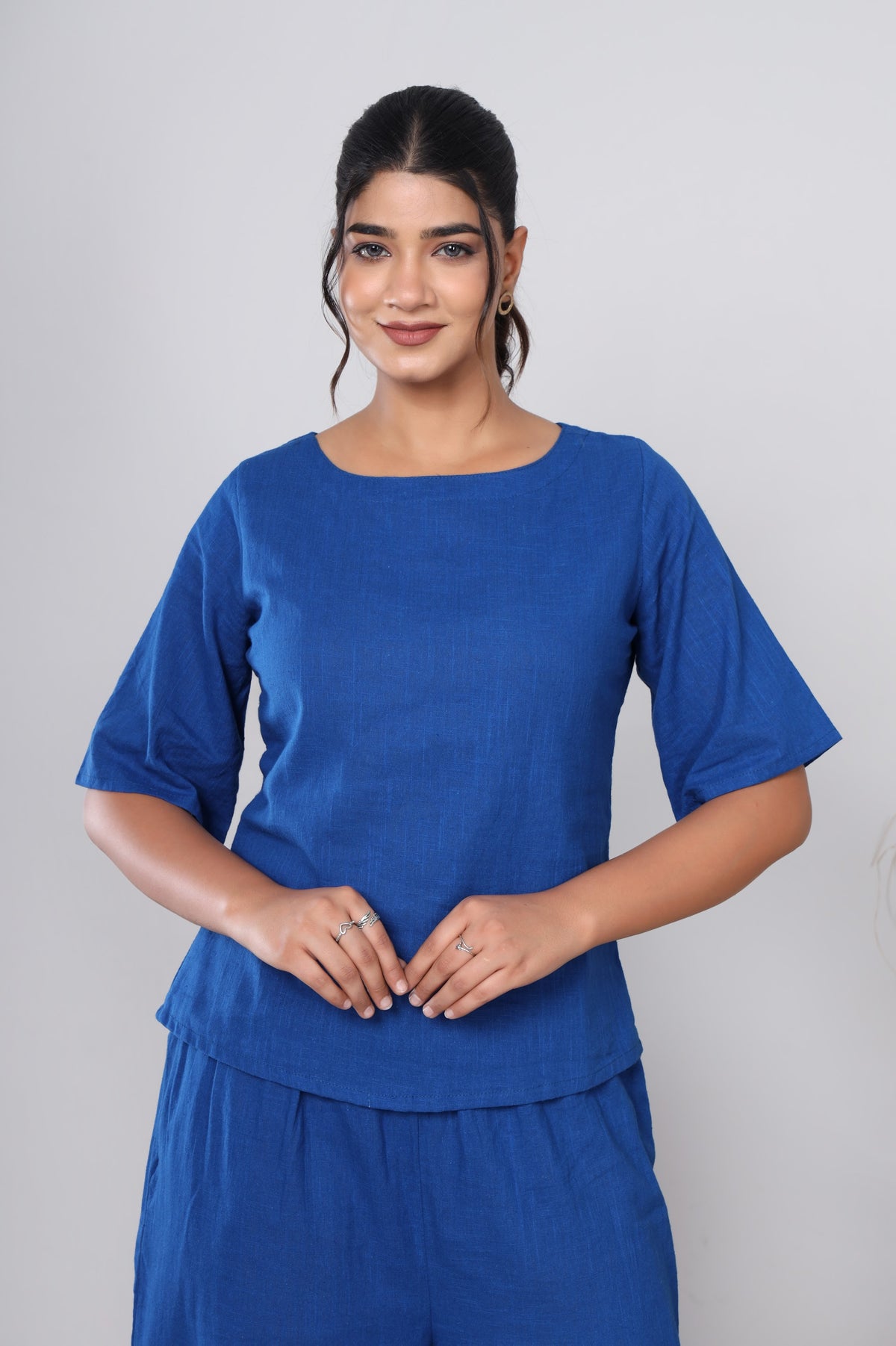 Royal Blue solid co-ord set – make to order wholesale – view 6
