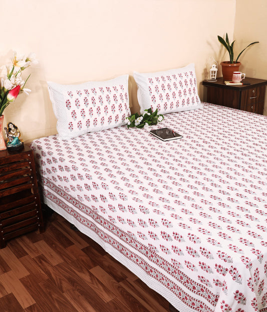 Amer Gulab Hand Block Printed Cotton Bedsheet – Wholesale Bulk Supply Bedsheet AmerGulabHandBlockPrintedCottonBedsheet_WholesaleBulkSupply-side