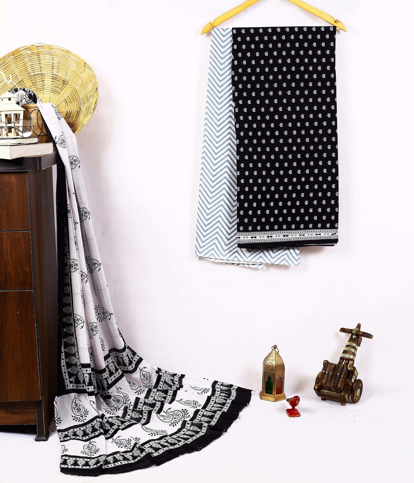 Srishti Textile Black Floral Cotton Dress Material Unstiched cotton Suit Dress Material black-floral-cotton-dress-material-three-patterns-collection-_1