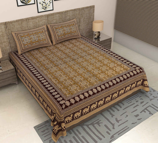 Geometric Cotton Bedding by Srishti Textile - Premium Quality Bedsheet geometric-cotton-bedding-king-size-patterned-bedspread