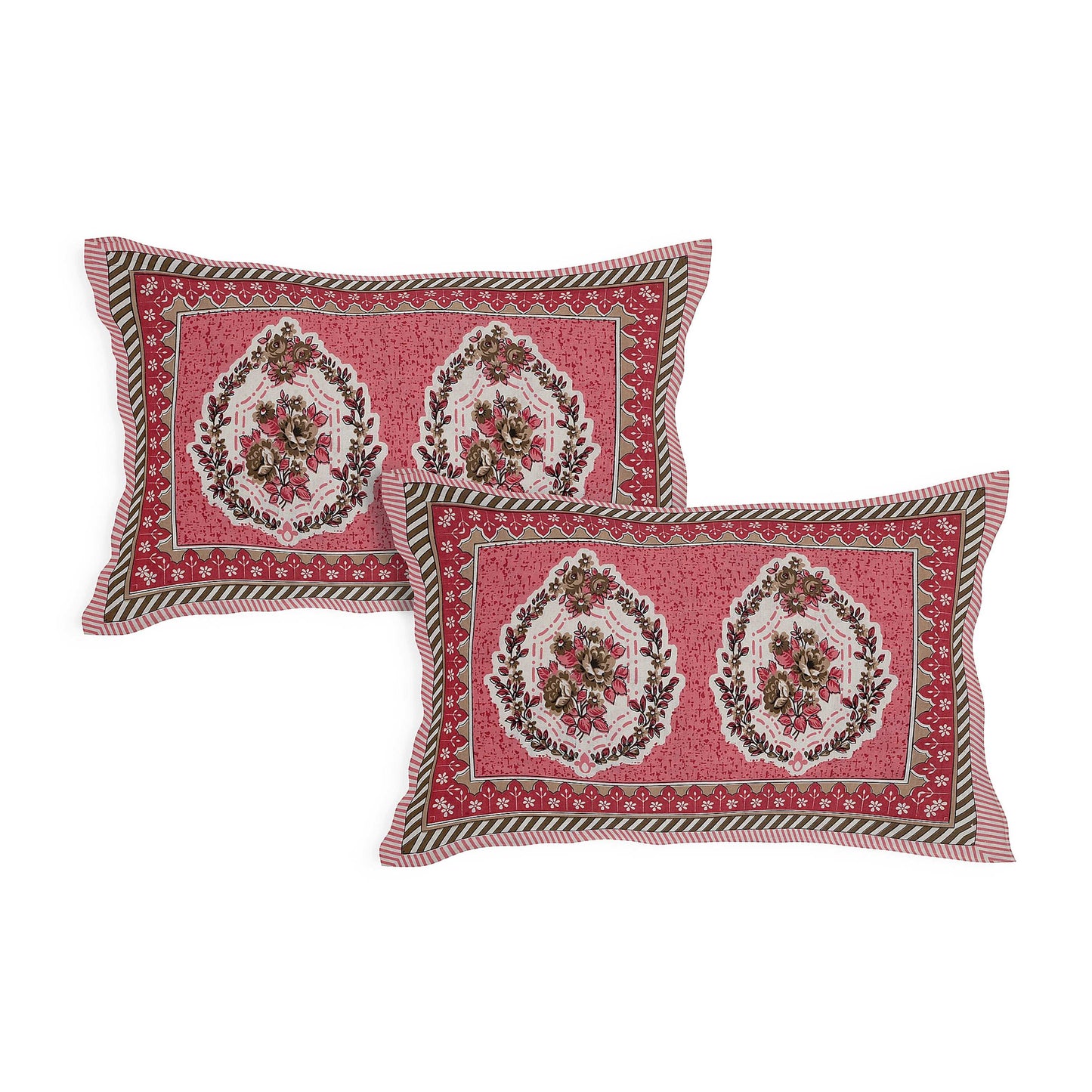 Srishti Textile Jaipuri Floral Print Bedsheet - King Size KING SIZE BEDSHEET jaipuri-floral-print-bedsheet-pillow-covers-set-_4