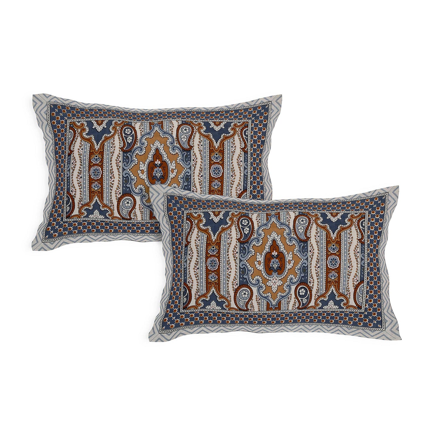 Srishti Textile Premium Cotton Bedsheet Jaipuri Pattern KING SIZE BEDSHEET premium-cotton-bedsheet-jaipuri-pattern-pillowcase-set-_4