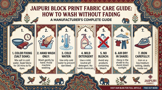 How to Wash Jaipuri Block Print Fabric Without Fading: A Manufacturer's Complete Care Guide