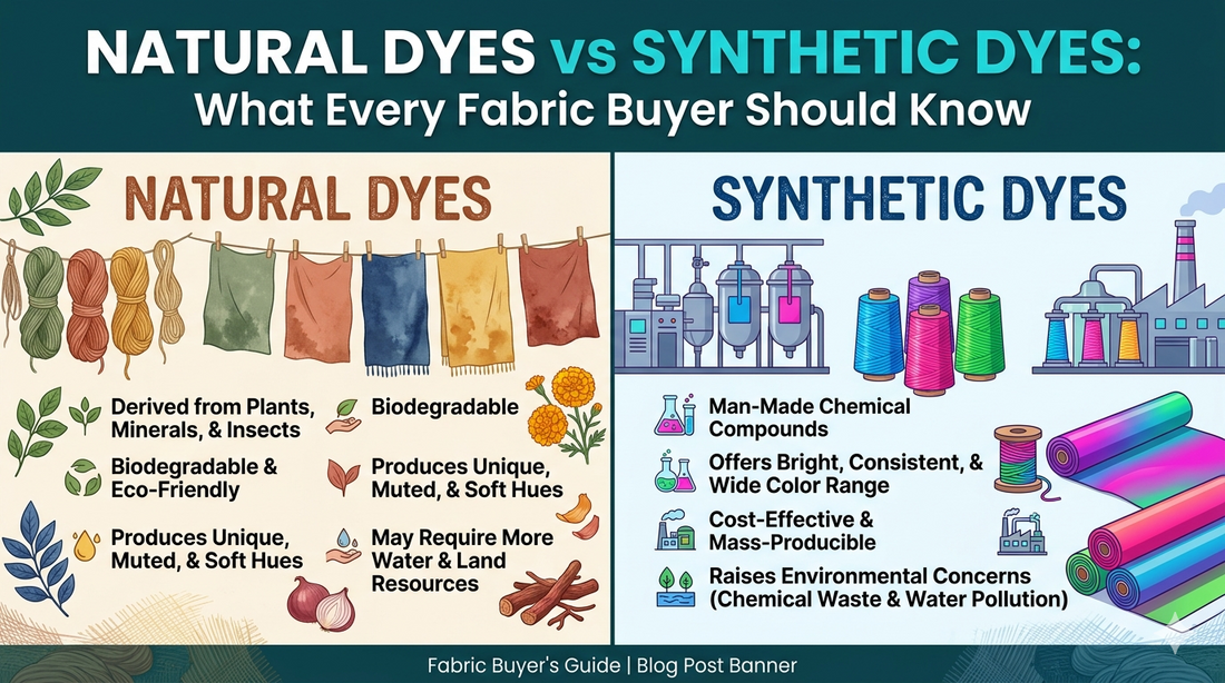 Natural Dyes vs Synthetic Dyes: What Every Fabric Buyer Should Know