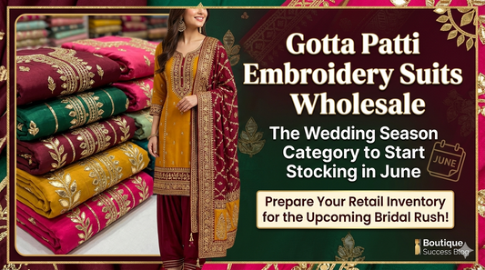 Gotta Patti Embroidery Suits Wholesale: The Wedding Season Category to Start Stocking in June