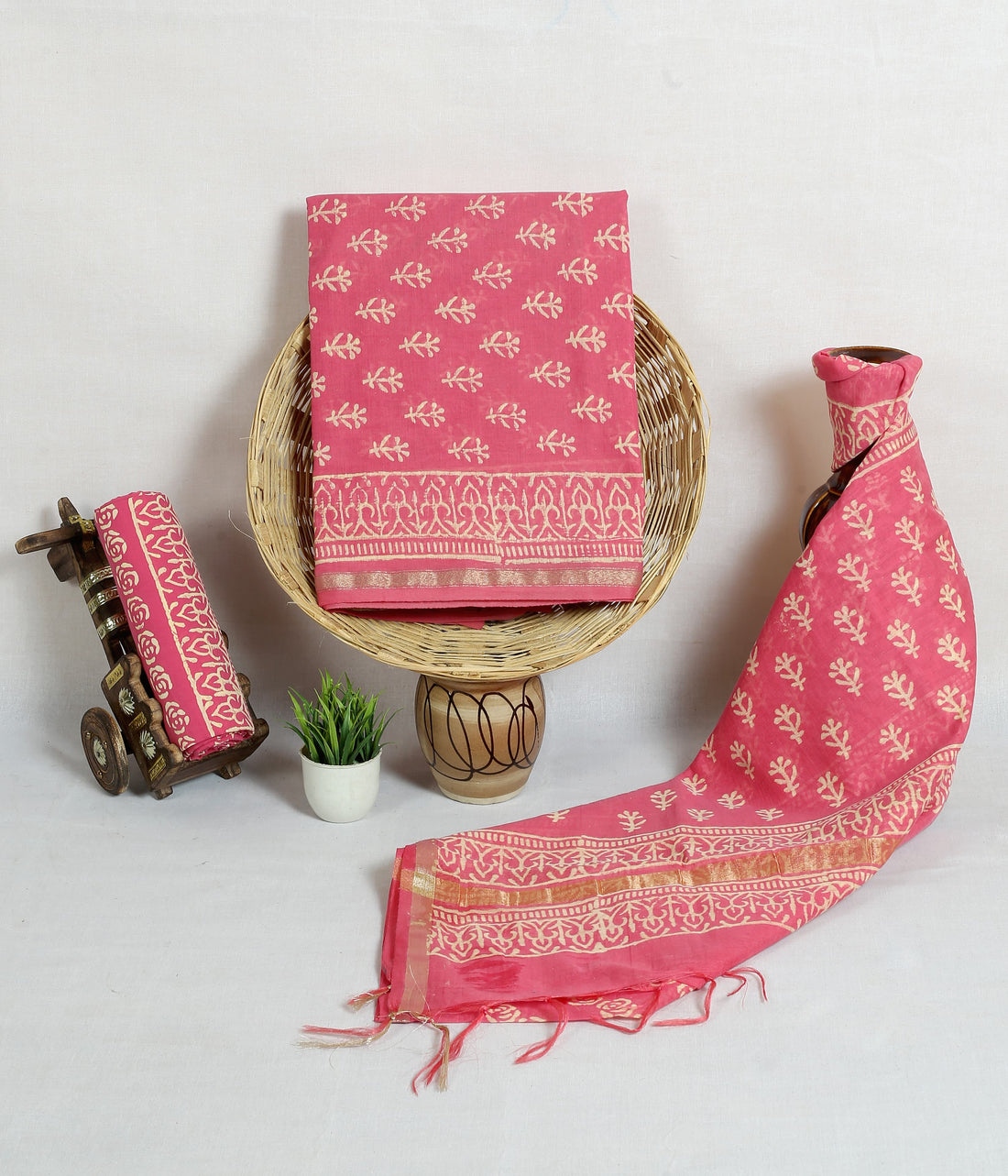 Sanagenri Printed Suit Material — Heritage Block Prints from Jaipur