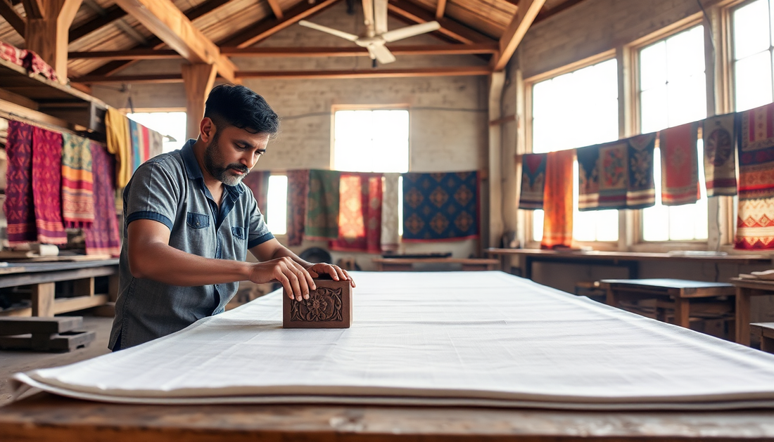 Unveiling the Art of Authentic Hand Block Printing at Srishti Textile