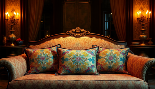 Elevate Your Home Decor with Exquisite Embroidered Diwan Pillow Sets