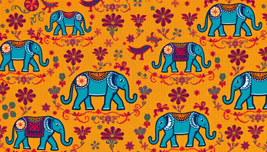 Add a Touch of India with Block Print Elephant Patterns – Order Now!