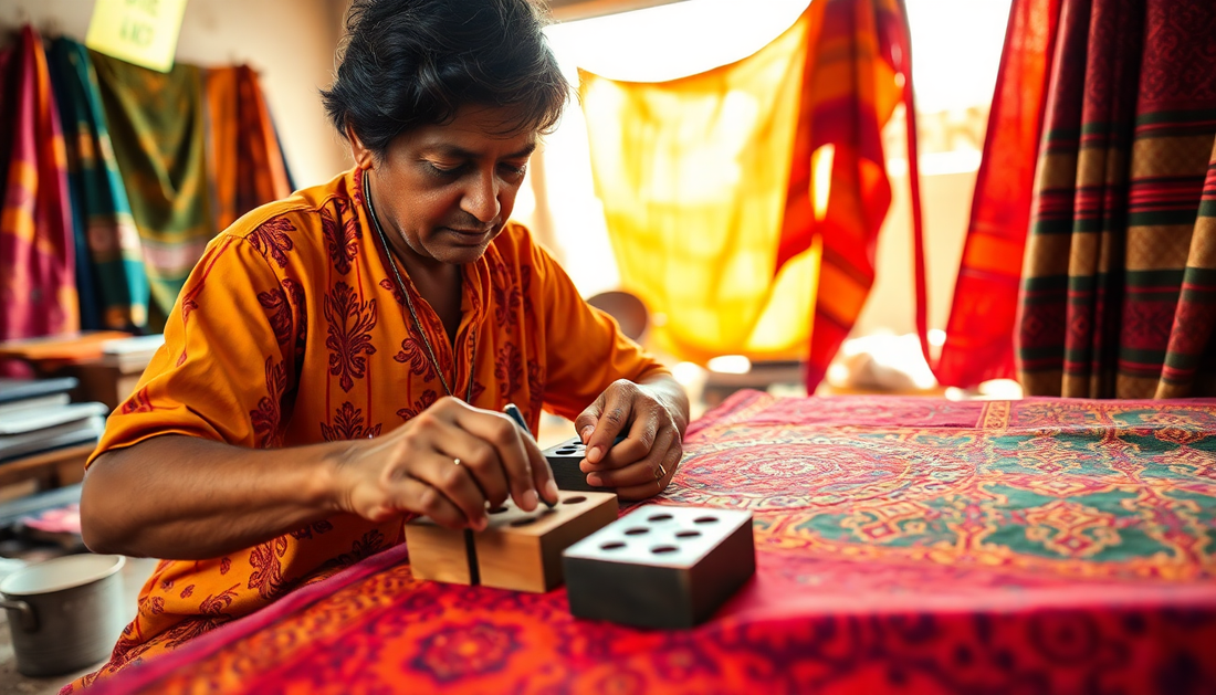 Discover the Beauty of Bagru Block Printing with Srishti Textile