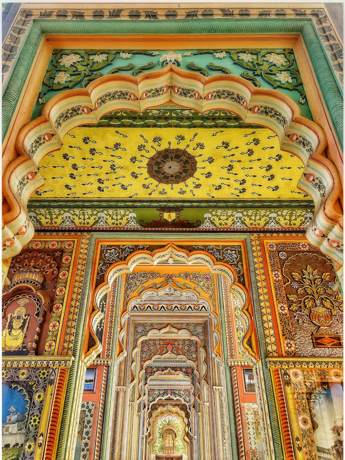 a colorful building with intricately painted walls and ceilings