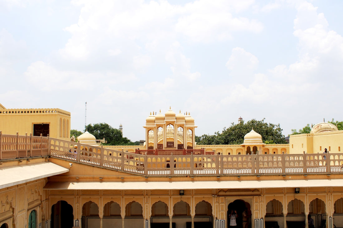 a view of a building from a balcony