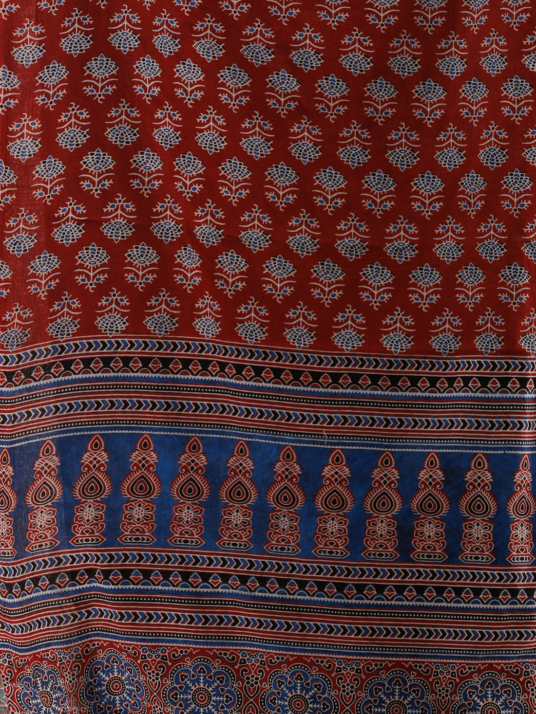 a close up of a red and blue cloth