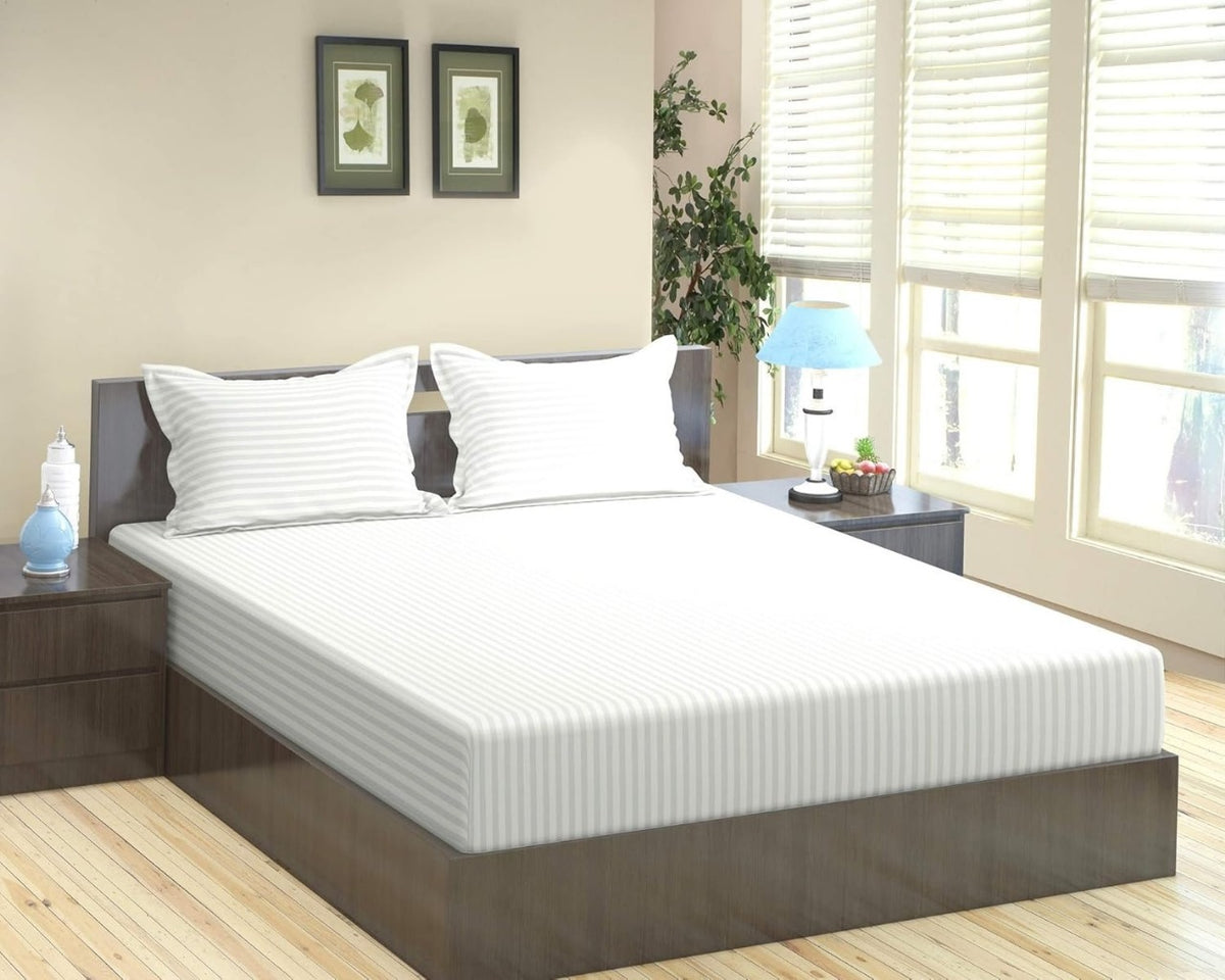 Plain Cotton Satin Stripe Double Bedsheet 93x108 with Pillow Covers | 10 Colours | Wholesale White Bedsheet 1-0BwhCYzJWHmlk_LHWLIrLv6_qtqJUiG_s0