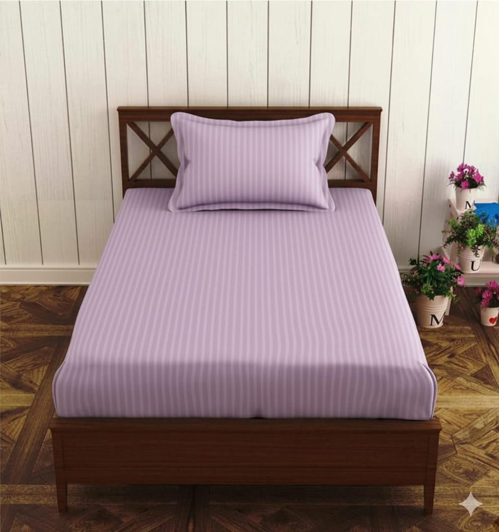 Plain Cotton Satin Stripe Single Bedsheet 63x90 with Pillow Cover | 8 Colours | Wholesale Lavender Bedsheet 104ajZgiHlELYx9okBXT3iojjojTgX64I_s0