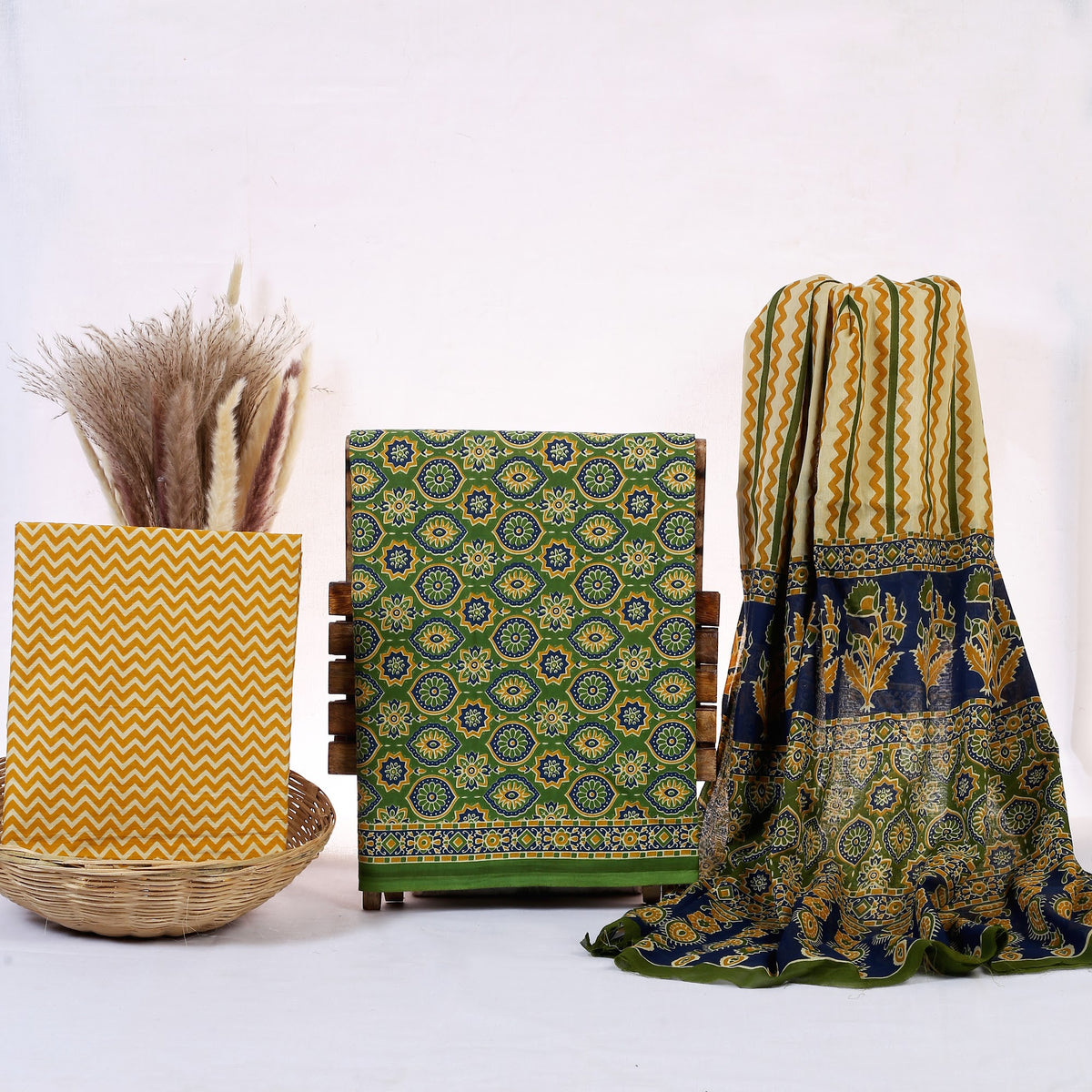 Hand Block Print Cotton Suit Material with Mulmul Dupatta | Hara Neel Ajrakh – Green Navy Ajrakh | Green, Navy & Mustard | Wholesale Suit Material 10e8ab0l8hw63LBcl-p2fz50v6hLBqRMH_w2000