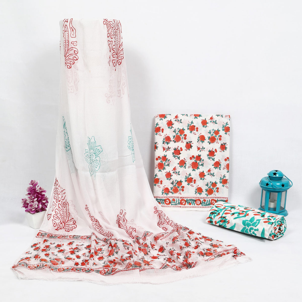 Gulnaar Red Rose Ivory Hand Block Print Cotton Suit with Chiffon Dupatta – Unstitched 3 Piece Suit Material 11L63i9eQrWNLCINq20Fyfj0Pc81r-2lq_w2000