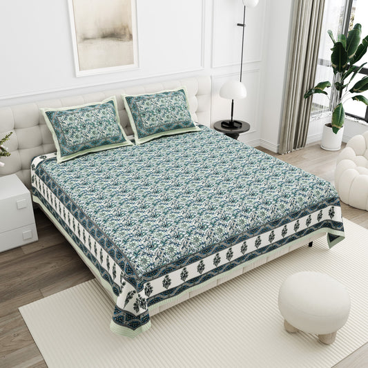 Neelam Slate Teal Jaal Cotton Double Bedsheet 90x108 with 2 Pillow Covers Bedsheet 12lXwqSfOj9THe8SOY5rCHTE2nzE3G3p0_w2000