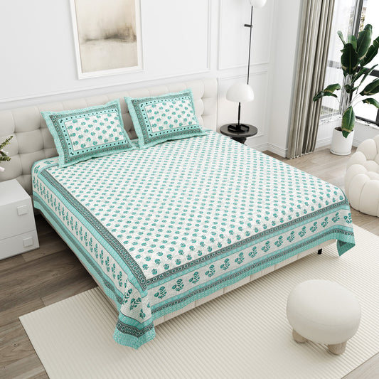 Moti Buta Aqua Mini Buta Cotton Double Bedsheet 90x108 with 2 Pillow Covers Bedsheet 12xyVZ2owKu-dSe9D_wm7io-r4RoswLU0_w2000