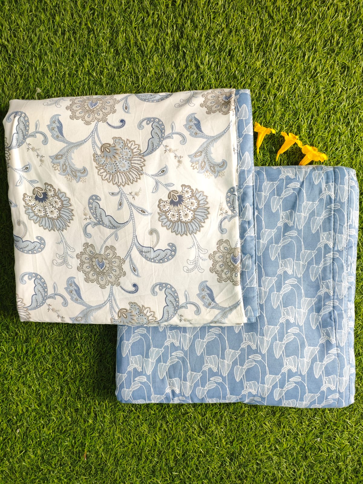 Blue Paisley Jaal Reversible Single Dohar Pack Of 2, 58 By 87 Inches Dohar 13X1QiDTNh0AjtYIkODIc29Sq9eAagVxM_w2000