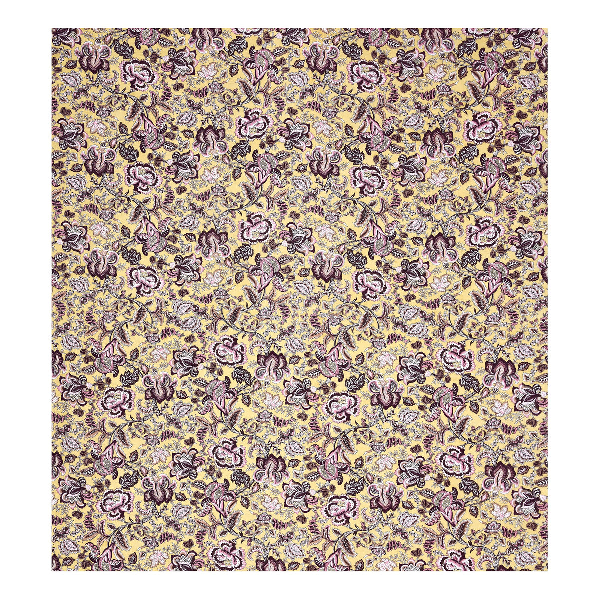 Kalashree Yellow Plum Floral Jaal premium cotton double bedsheet 100x108 with 2 pillow covers – yellow and plum – wholesale Jaipur – view 4
