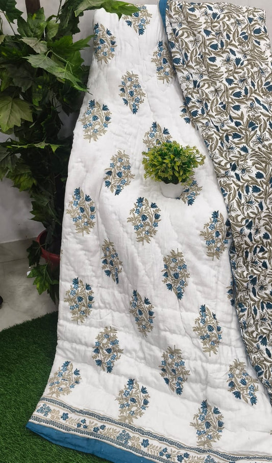 White Grey Buta Indigo Reverse Jaipuri Mulmul Razai – Reversible, Cotton Filled Razai 16FybatTfXijwjO4jW1TPDYadwhXIKeF3_w2000